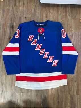 New York Rangers / Henrik Lundqvist Adidas Climalite Hockey Jersey 46/Small